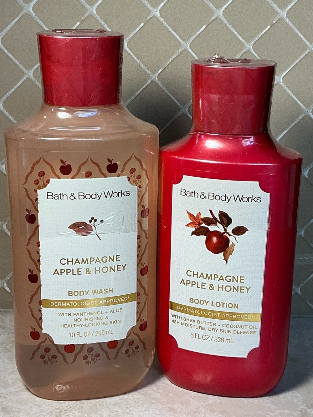 Bath & Body Works Champagne Apple & Honey Body Wash Lotion Set NEW